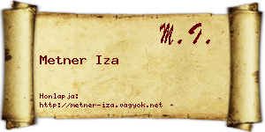Metner Iza névjegykártya